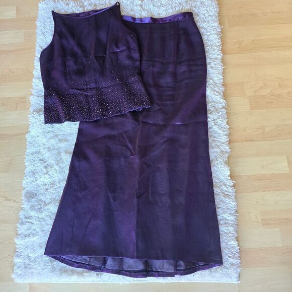 ALEX EVENINGS Women's Two Piece Set Violet Purple Sz 10P Embellished Gothic Y2k - Picture 2 of 13
